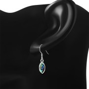 Abalone Oval Silver Earrings - e351h